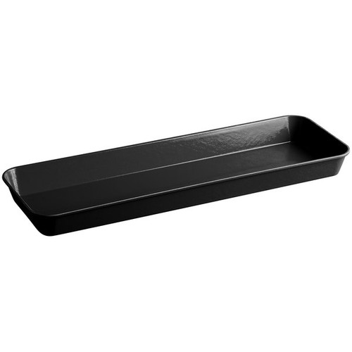 Cambro 8262MT110 8 3/8" x 25 1/2" x 2" Black Rectangular Fiberglass Display Market Pan