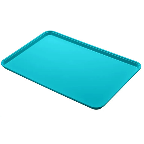 Cambro 1224MT140 12 7/16" x 24" x 3/4" Green Rectangular Fiberglass Market Display Tray - 12/Case