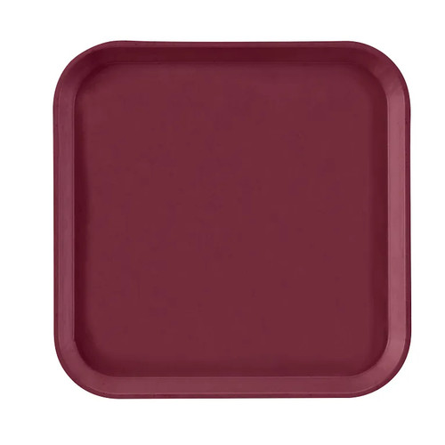Cambro 1313522 13" x 13" Burgundy Wine Square Fiberglass Metric Camtray - 12/Case