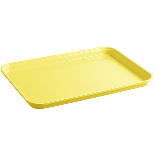 Cambro 1318MT145 12 5/8" x 17 3/4" x 1 1/16" Yellow Rectangular Fiberglass Market Display Tray - 12/Case