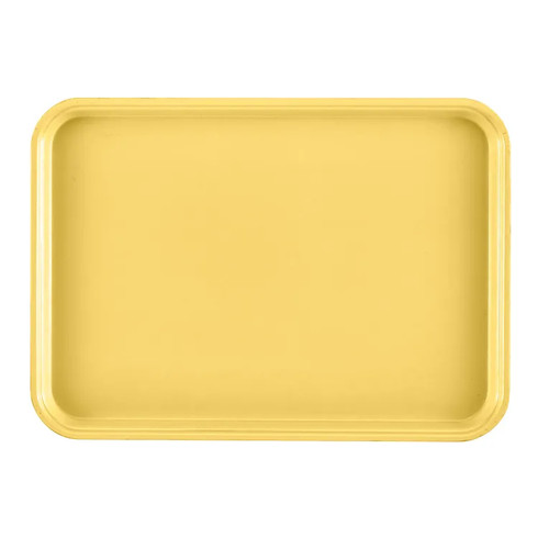 Cambro 1318MT145 12 5/8" x 17 3/4" x 1 1/16" Yellow Rectangular Fiberglass Market Display Tray - 12/Case
