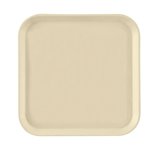 Cambro 1313537 13" x 13" Cameo Yellow Square Fiberglass Metric Camtray - 12/Case