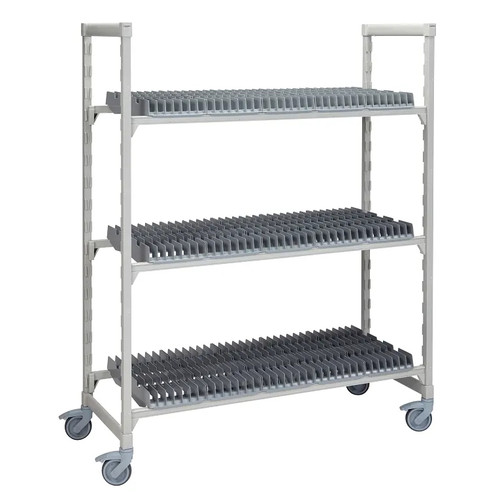 Cambro CPMU244875DRPKG 24"W x 48"L x 75"H Speckled Gray Camshelving Mobile Drying Rack Cart