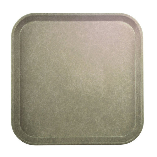 Cambro 1313104 13" x 13" Desert Tan Square Fiberglass Metric Camtray - 12/Case