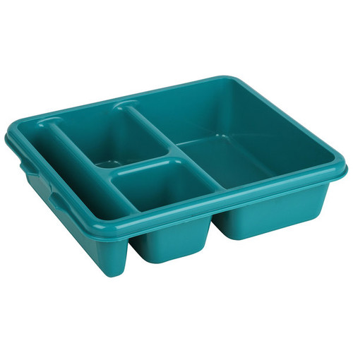 Cambro 9114CP414 9" x 11" Teal Co-Polymer Rectangular Meal Delivery Tray - 24/Case