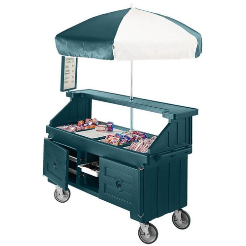 Cambro CVC72192 Granite Green 3 Counter Top Wells 3 Compartments Camcruiser Vending Cart