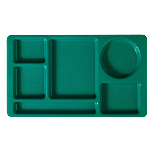 Cambro 915CW414 9" x 15" Teal Polycarbonate Rectangular Camwear 2 x 2 Compartment Tray - 24/Case