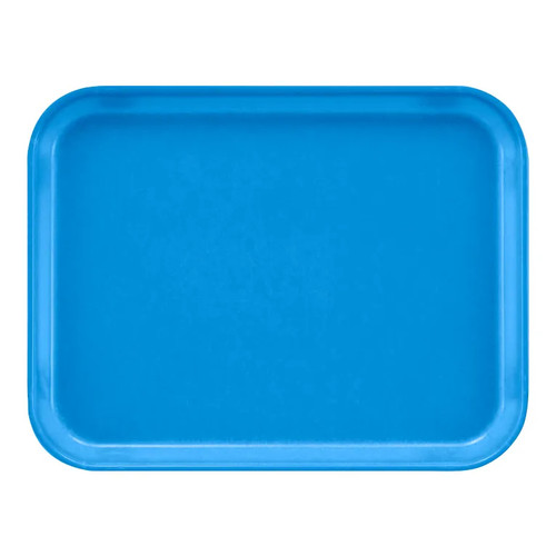 Cambro 1218MT142 11 1/2" x 17 3/4" x 1" Blue Rectangular Fiberglass Market Display Tray - 12/Case