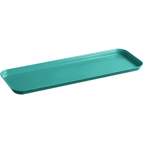 Cambro 918MT140 8 11/16" x 18" x 13/16" Green Rectangular Fiberglass Market Display Tray - 12/Case