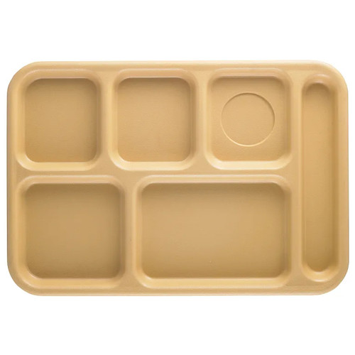 Cambro Bct1014161 10" x 14" Tan Abs Rectangular Budget School Tray - 24/Case