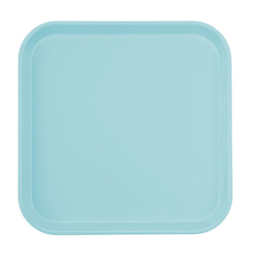 Cambro 1313177 13" x 13" Sky Blue Square Fiberglass Metric Camtray - 12/Case