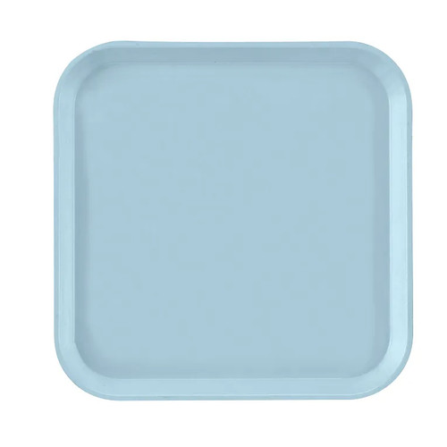 Cambro 1313177 13" x 13" Sky Blue Square Fiberglass Metric Camtray - 12/Case