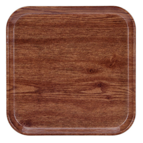 Cambro 1313304 13" x 13" Country Oak Square Fiberglass Metric Camtray - 12/Case