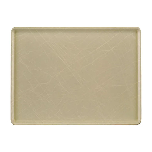 Cambro 1418D214 14" X 18" Rectangular Abstract Tan Dietary Tray - 12/Case