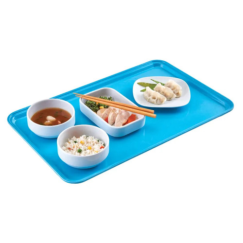 Cambro 1222D518 12" X 22" Rectangular Robin Egg Blue Dietary Tray - 12/Case