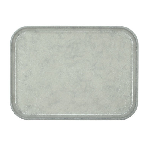 Cambro 3046531 11.81" x 18.13" Galaxy Antique Parchment Silver Rectangular Fiberglass Metric Camtray - 12/Case
