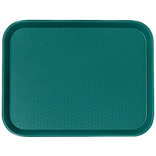 Cambro 1014FF414 10.44" x 13.56" Teal Rectangular Polypropylene Rigid Bottom Textured Surface Fast Food Tray - 24/Case