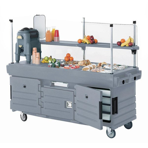 Cambro KVC854191 Granite Gray with 4 Pan Wells CamKiosk Cart