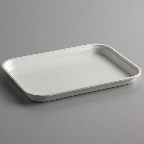 Cambro 913MT148 8 7/8" x 12 3/4" x 1" White Rectangular Fiberglass Market Display Tray - 12/Case