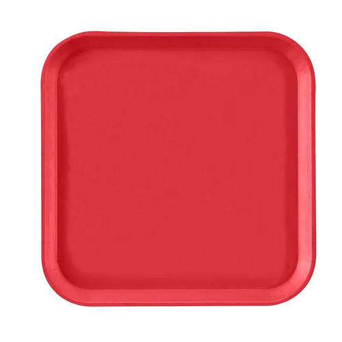 Cambro 1313510 13" x 13" Signal Red Square Fiberglass Metric Camtray - 12/Case