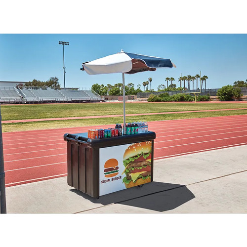 Cambro CVC55110 Black 1 Counter Top Well 2 Compartments Camcruiser Vending Cart