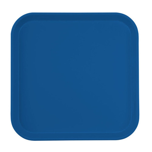 Cambro 1313123 13" x 13" Amazon Blue Square Fiberglass Metric Camtray - 12/Case