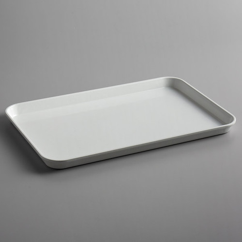 Cambro 1218MT148 11 1/2" x 17 3/4" x 1" White Rectangular Fiberglass Market Display Tray - 12/Case