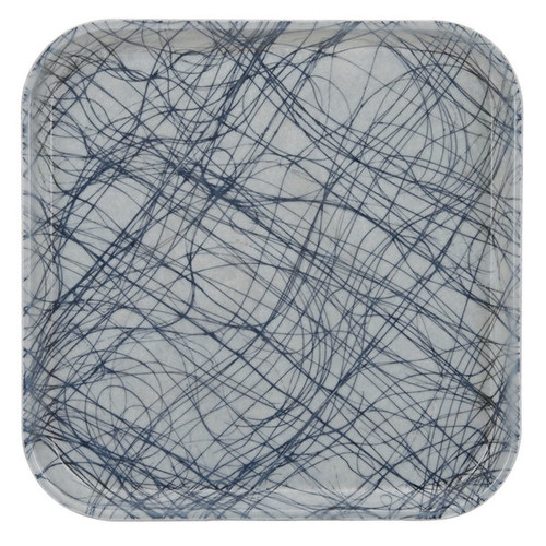 Cambro 1313277 13" x 13" Swirl Gray Square Fiberglass Metric Camtray - 12/Case