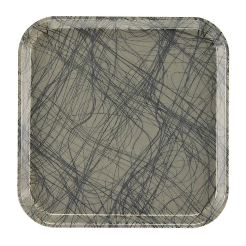 Cambro 1313277 13" x 13" Swirl Gray Square Fiberglass Metric Camtray - 12/Case