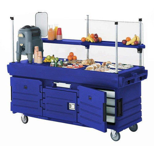 Cambro KVC854186 Navy Blue with 4 Pan Wells CamKiosk Cart