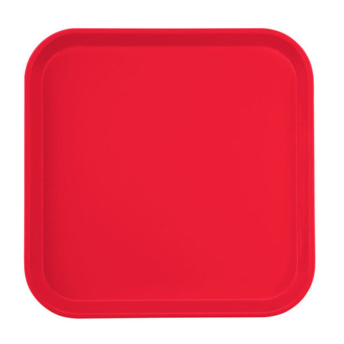 Cambro 1313521 13" x 13" Cambro Red Square Fiberglass Metric Camtray - 12/Case