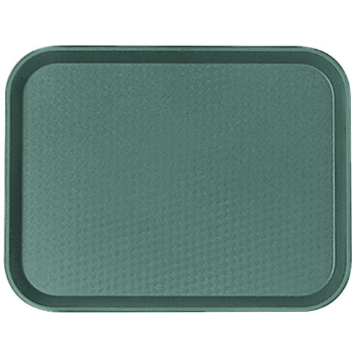 Cambro 1418FF119 13.81" x 17.75" Sherwood Green Rectangular Polypropylene Rigid Bottom Textured Surface Fast Food Tray