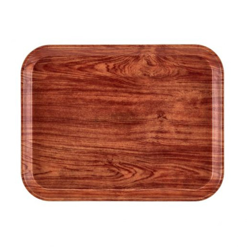 Cambro 1220D309 12" X 20" Rectangular Java Teak Dietary Tray - 12/Case