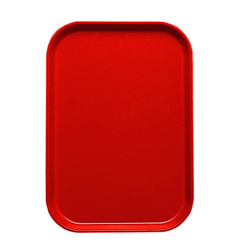 Cambro 1015510 10" x 15" Signal Red Fiberglass Rectangular Camtray - 24/Case