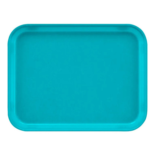Cambro 1218MT140 11 1/2" x 17 3/4" x 1" Green Rectangular Fiberglass Market Display Tray - 12/Case