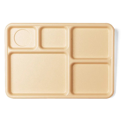 Cambro 10145CW133 10" x 14" Beige Polycarbonate Rectangular Camwear Tray - 24/Case