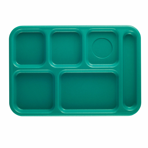 Cambro Bct1014414 10" x 14" Teal Abs Rectangular Budget School Tray - 24/Case