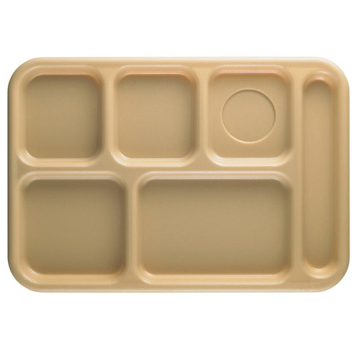 Cambro 10146CW133 10" x 14" Beige Polycarbonate Rectangular Camwear School Tray - 24/Case