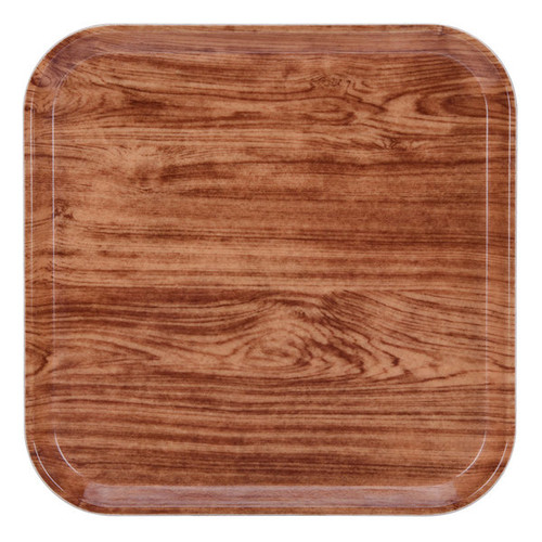 Cambro 1313309 13" x 13" Java Teak Square Fiberglass Metric Camtray - 12/Case