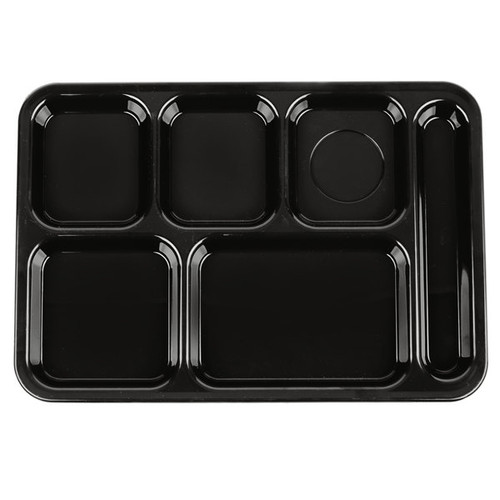 Cambro 10146CW110 10" x 14" Black Polycarbonate Rectangular Camwear School Tray - 24/Case