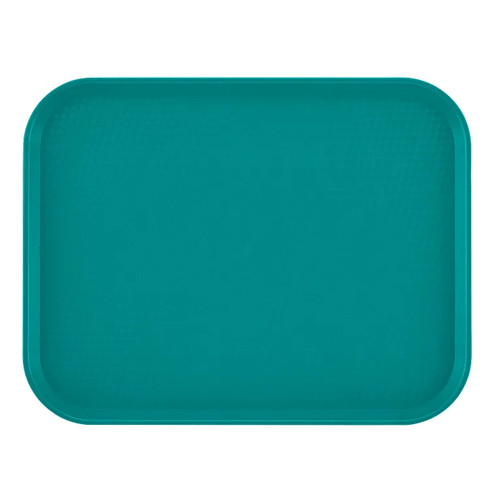Cambro 1216FF414 11.88" x 16.13" Teal Rectangular Polypropylene Rigid Bottom Textured Surface Fast Food Tray - 24/Case