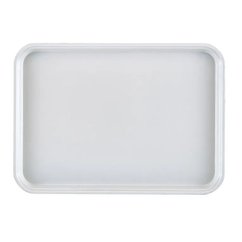 Cambro 1318MT148 12 5/8" x 17 3/4" x 1 1/16" White Rectangular Fiberglass Market Display Tray - 12/Case