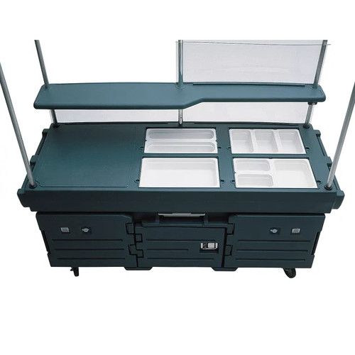 Cambro KVC854192 Granite Green with 4 Pan Wells CamKiosk Cart