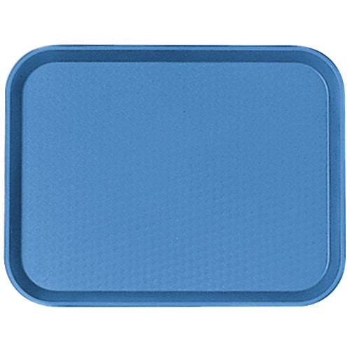 Cambro 1418FF168 13.81" x 17.75" Blue Rectangular Polypropylene Rigid Bottom Textured Surface Fast Food Tray