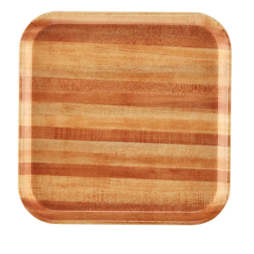 Cambro 1313303 13" x 13" Light Butcher Block Square Fiberglass Metric Camtray - 12/Case
