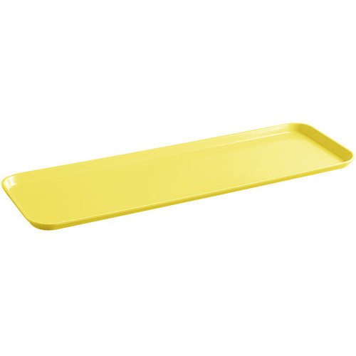 Cambro 826MT145 8 1/4" x 25 1/2" x 3/4" Yellow Rectangular Fiberglass Market Display Tray - 12/Case