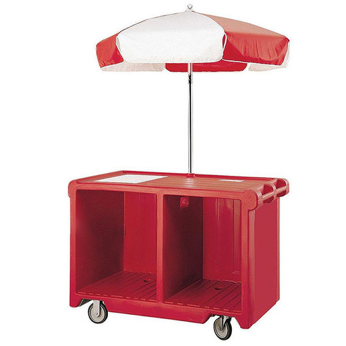 Cambro CVC55158 Hot Red 1 Counter Top Well 2 Compartments Camcruiser Vending Cart
