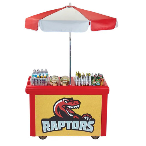 Cambro CVC55158 Hot Red 1 Counter Top Well 2 Compartments Camcruiser Vending Cart
