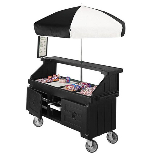 Cambro CVC724110 Black 4 Counter Top Wells 3 Compartments Camcruiser Vending Cart