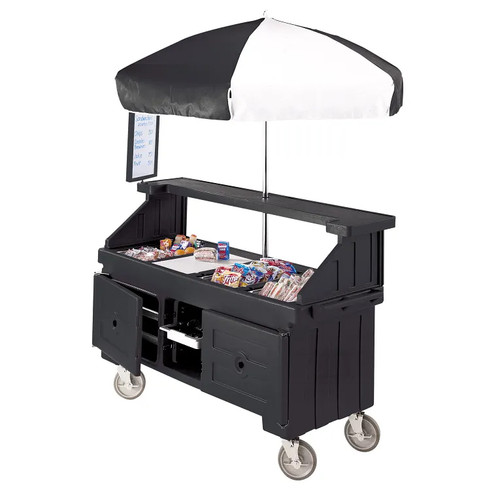 Cambro CVC724110 Black 4 Counter Top Wells 3 Compartments Camcruiser Vending Cart